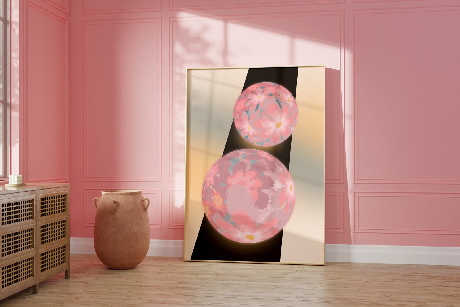 Flower Marbles pink print 1