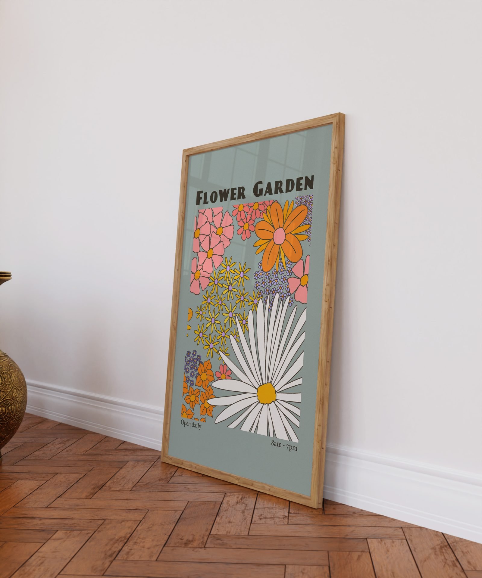 Flower Garden Blue Print 2