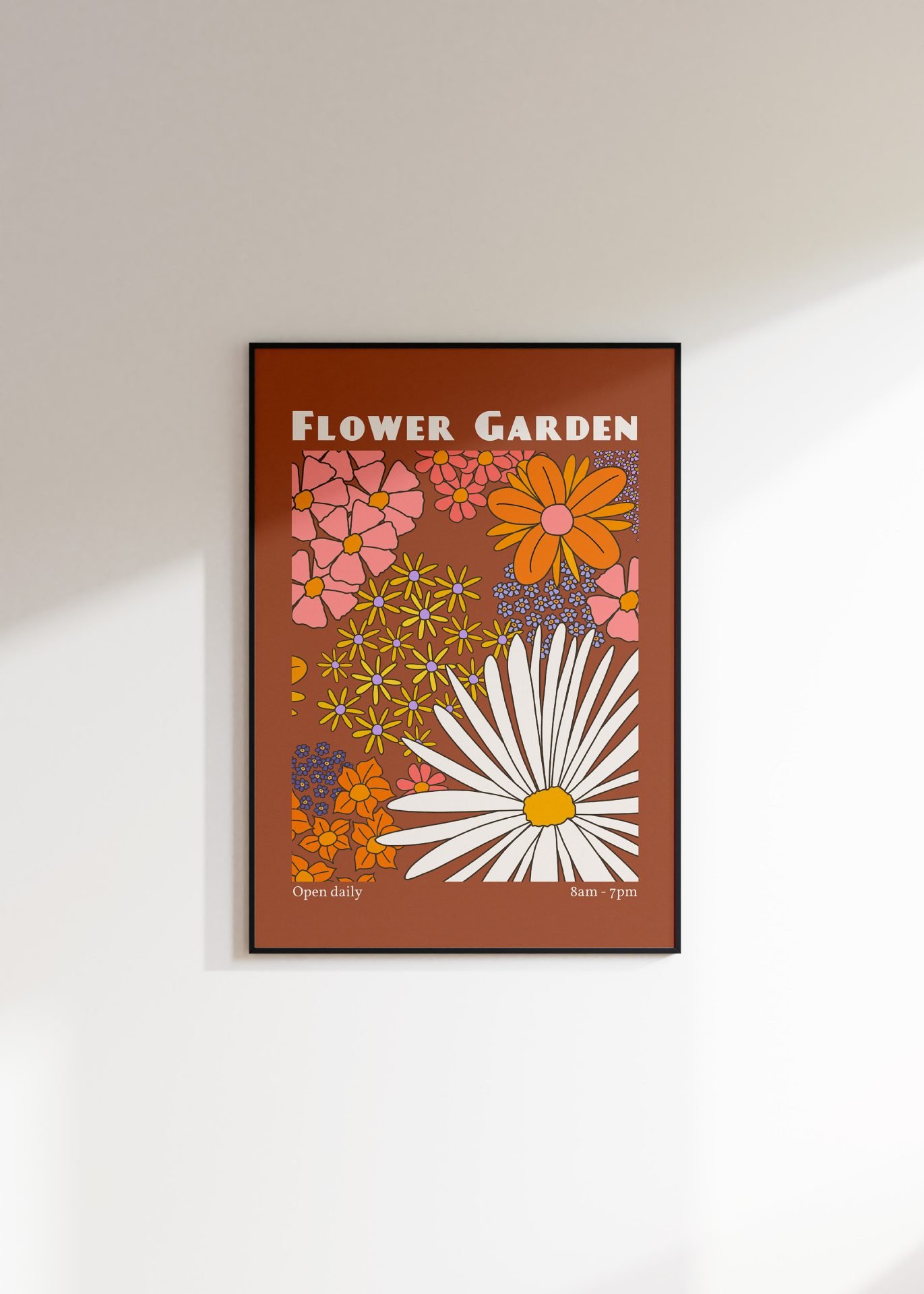 Flower Garden Brown Print 1
