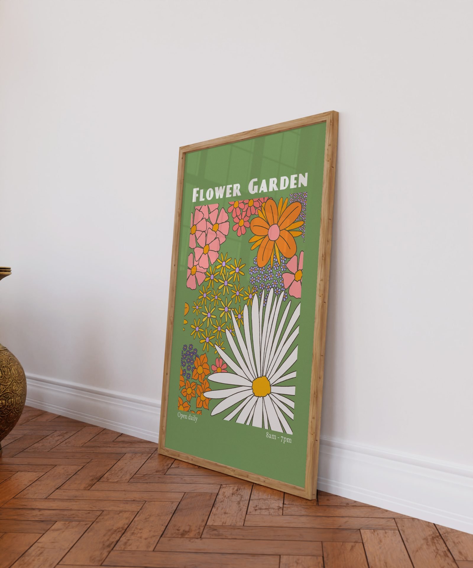Flower Garden Green Print 2