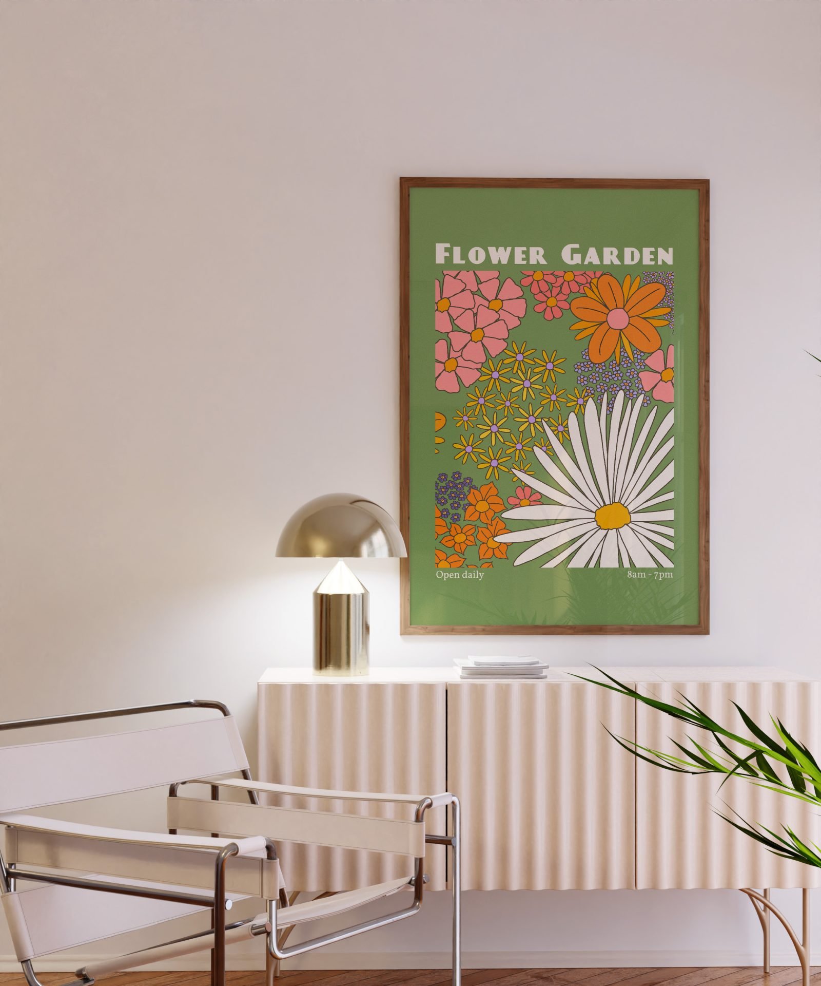 Flower Garden Green Print