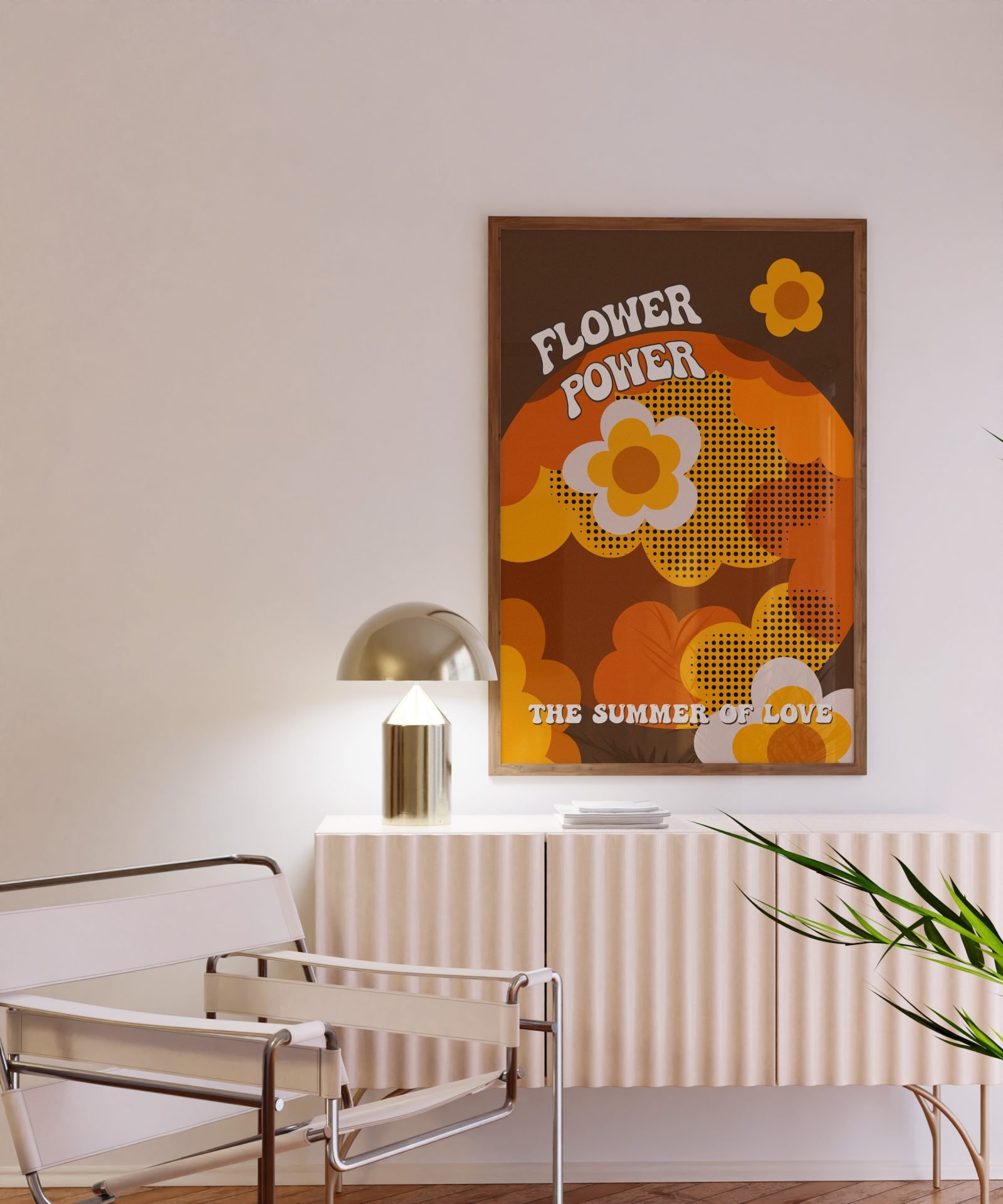 Flower Power Brown Print 2