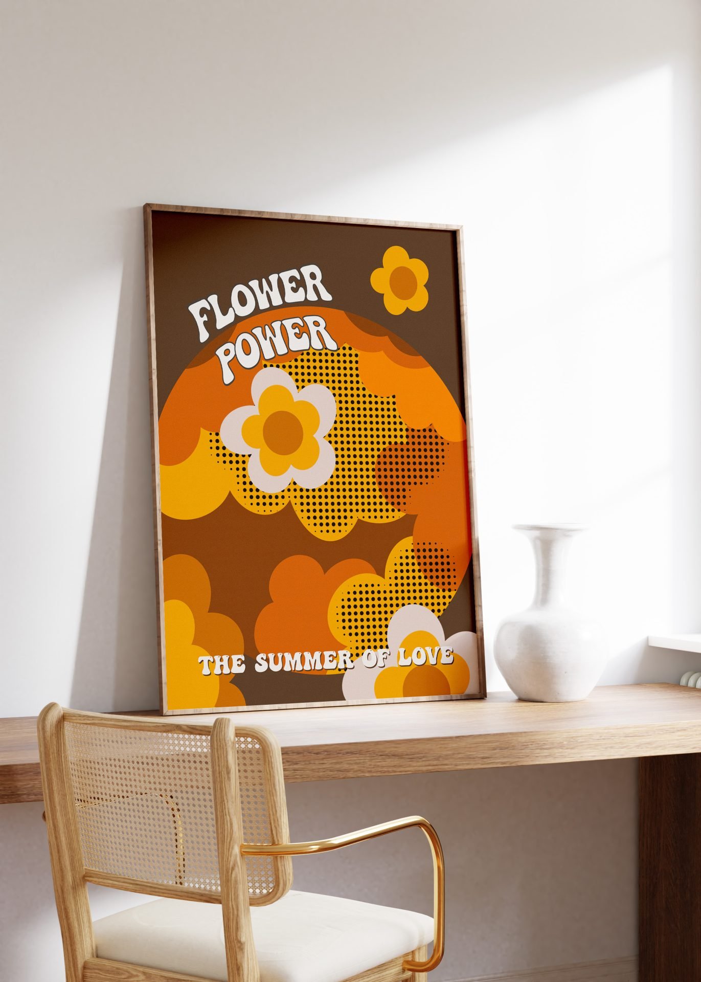 Flower Power Brown Print 3