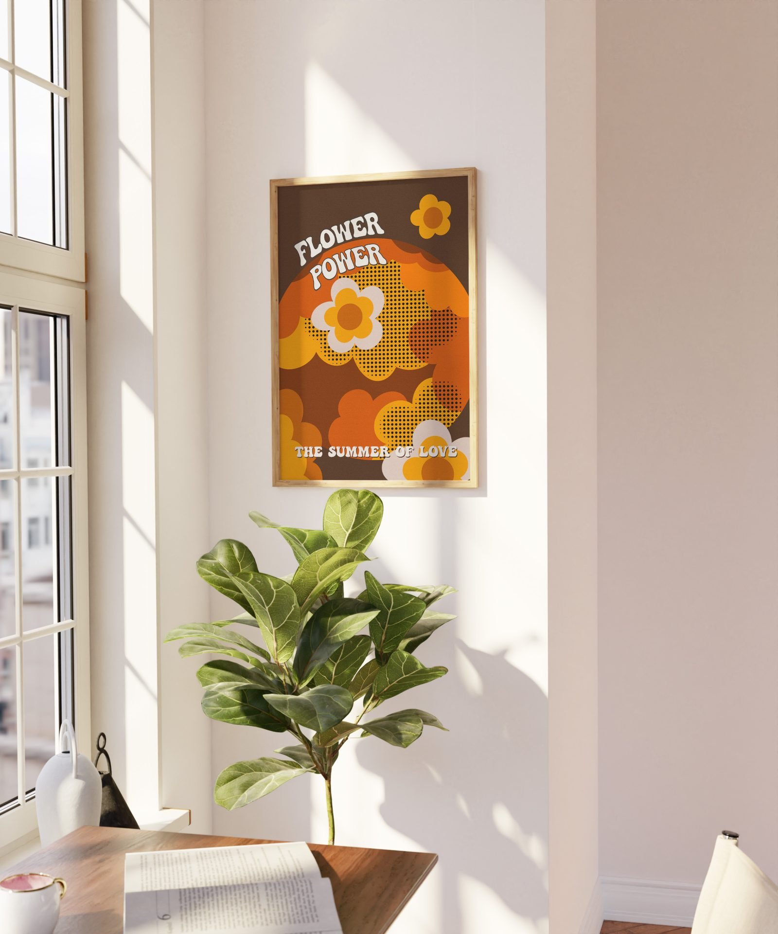 Flower Power Brown Print 4