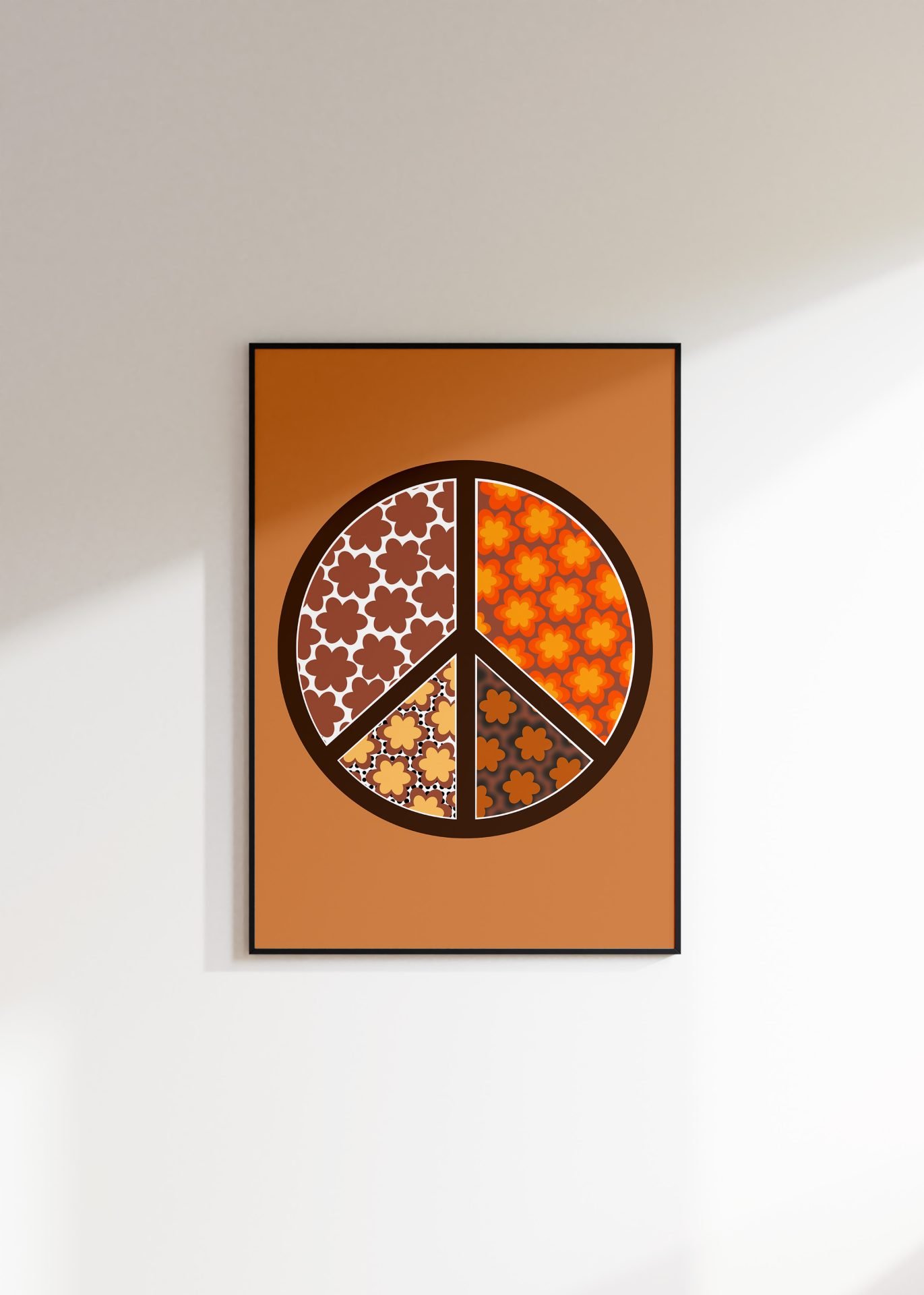 Peace Sign Brown Print 1