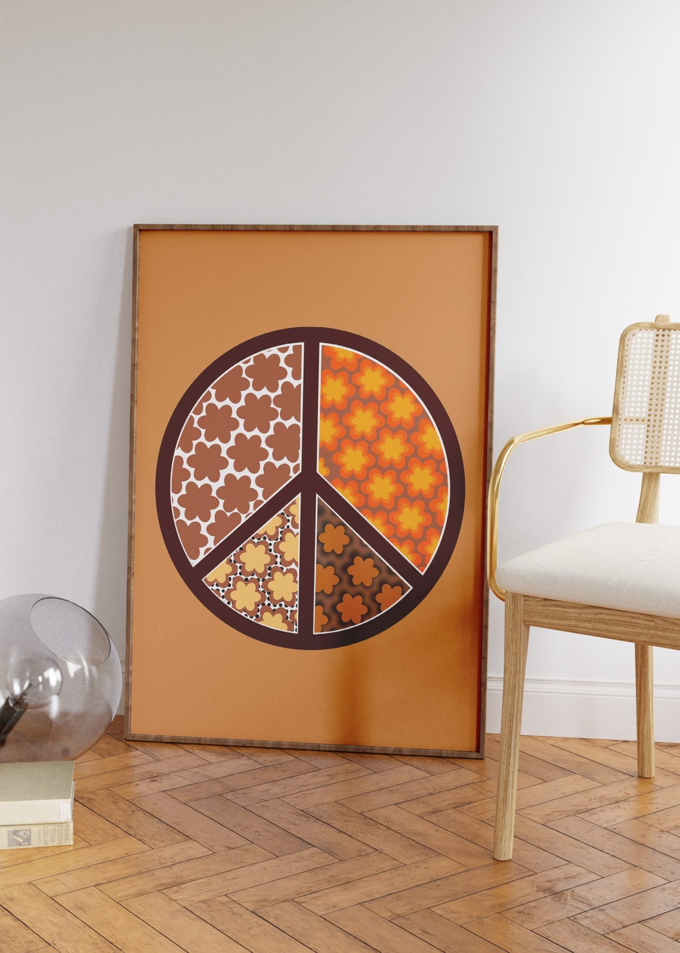 Peace Sign Brown Print 2