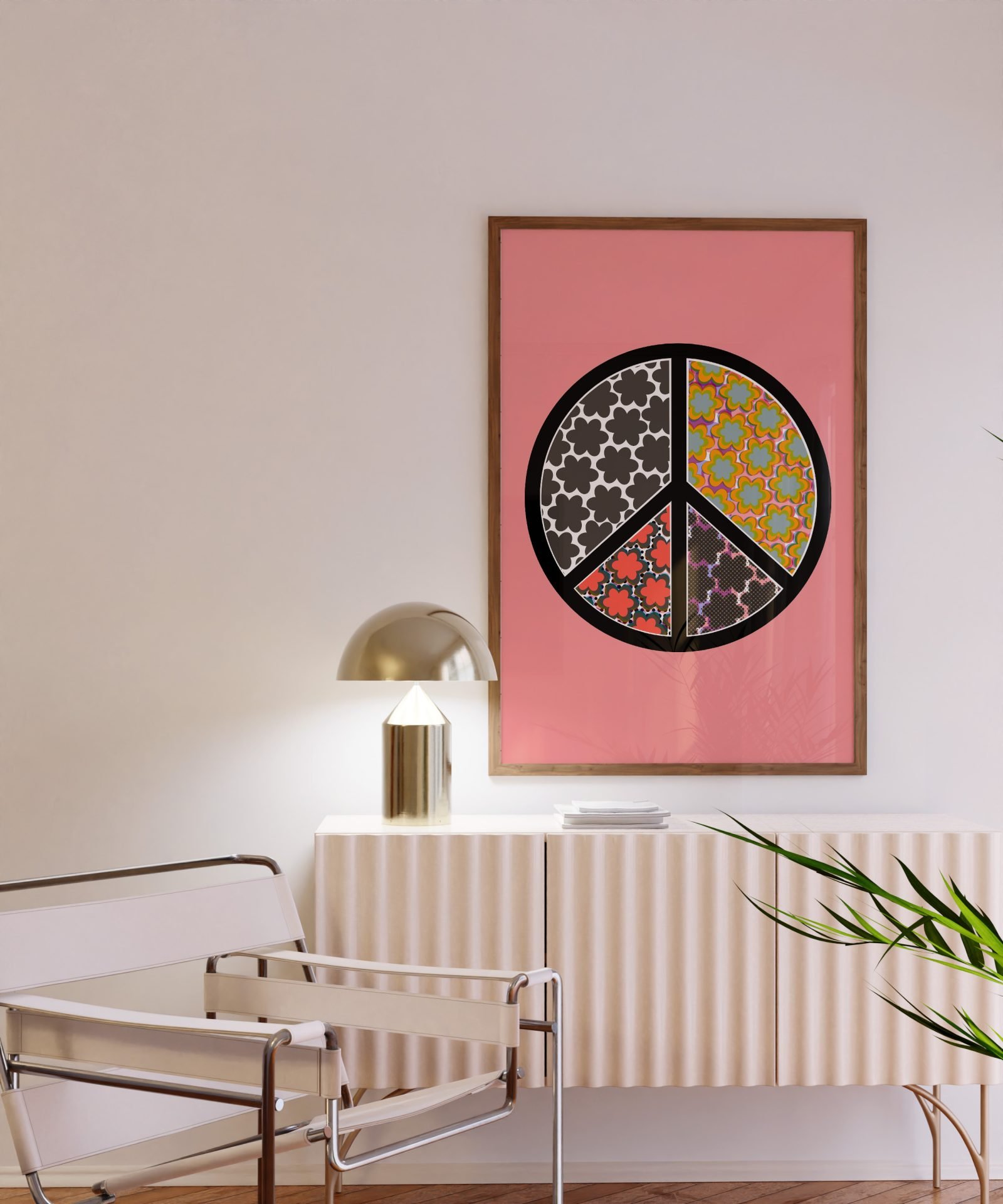 Peace Sign Pink Print 3