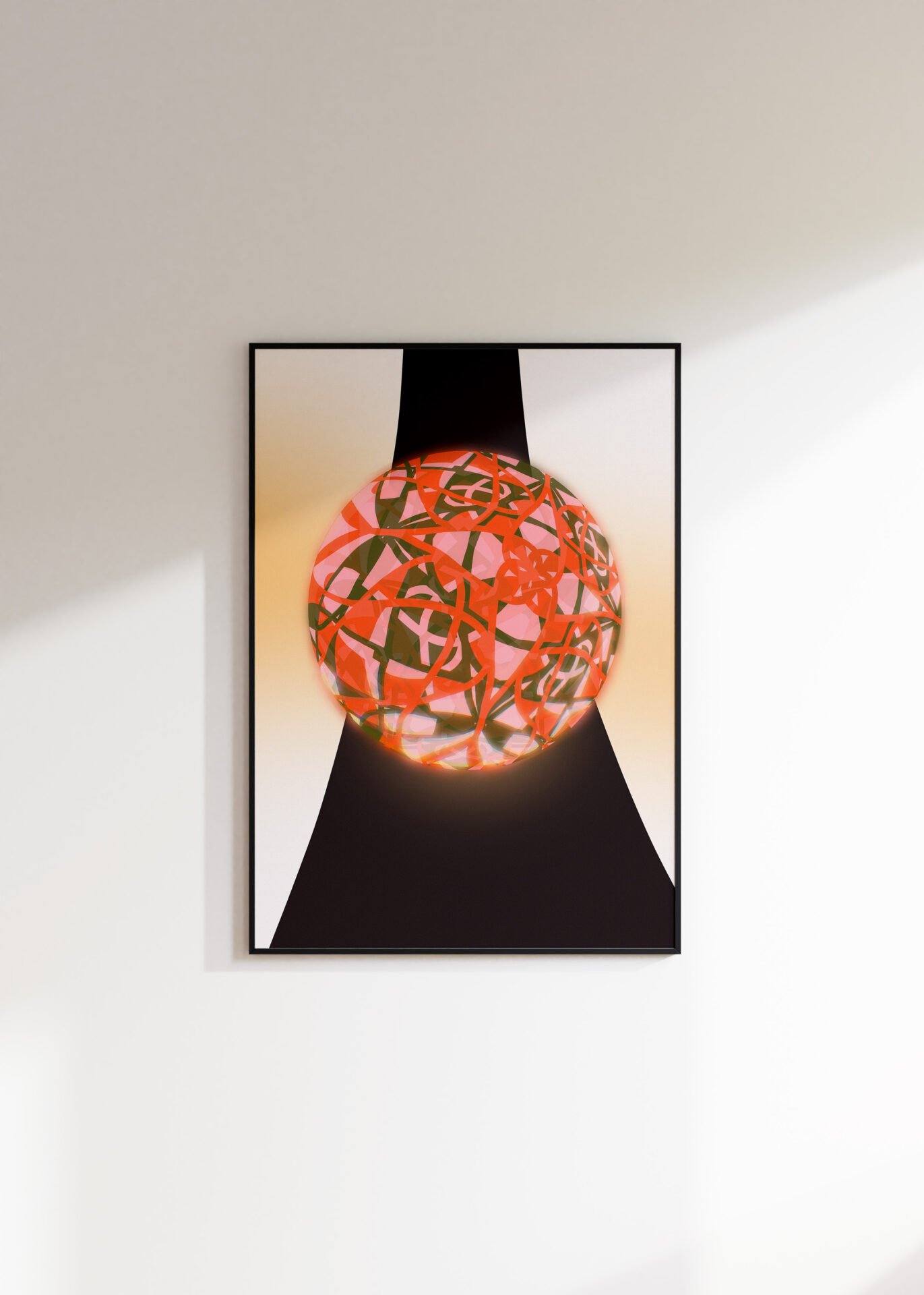 Red Pattern Marble Print