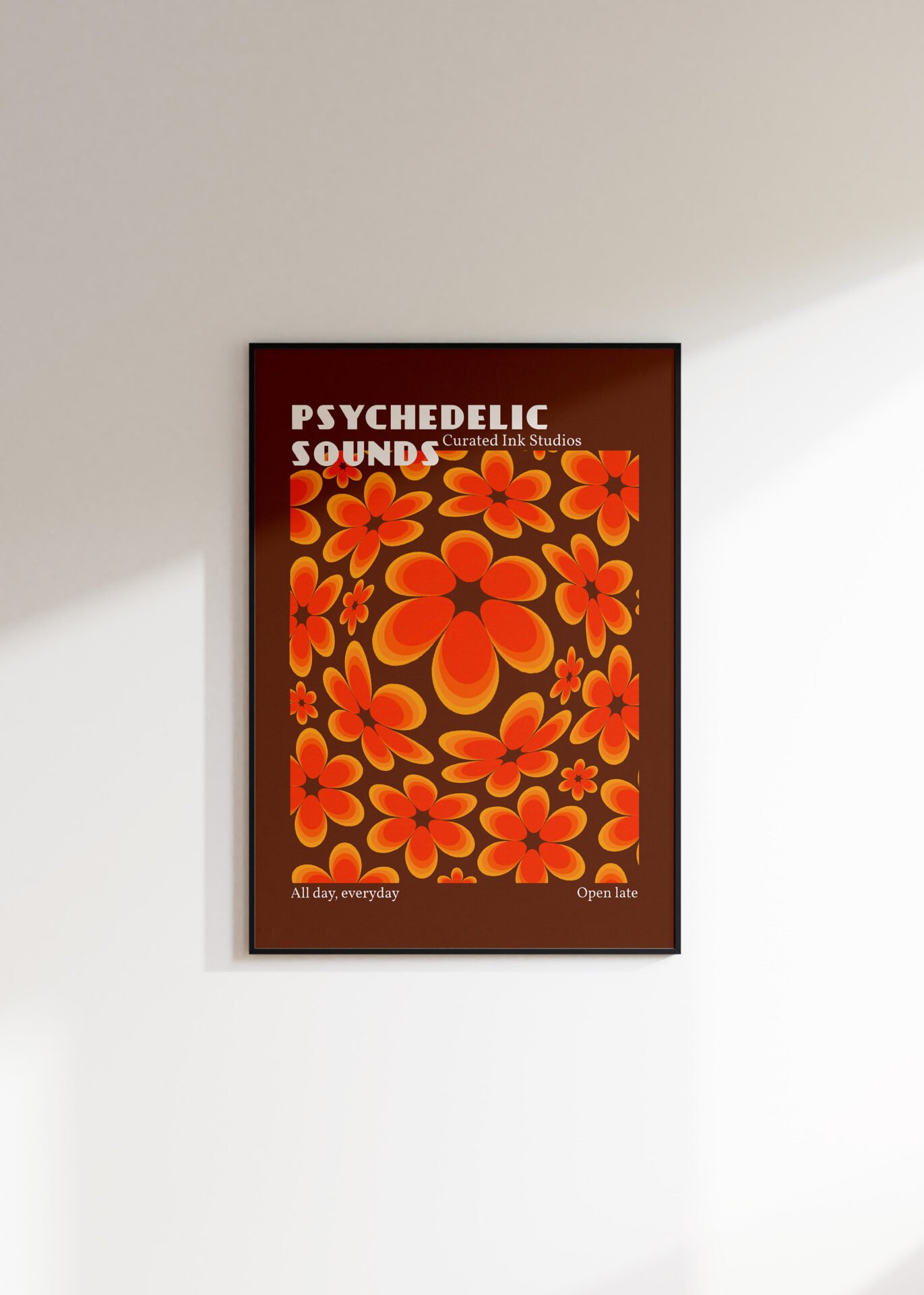 Psychedelic Sounds Retro Print in Brown